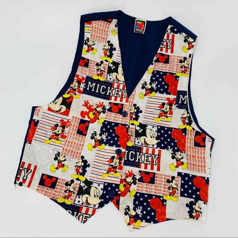 Mickey Mouse Patriotic Vest Classic Red White And Blue One Size